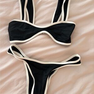 NWOT Black & White Contrast Bikini Set ONEONE